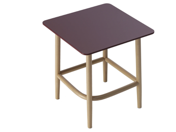 SINGLE CURVE LOW TABLE - Square wooden coffee table by Wiener GTV Design - view 3